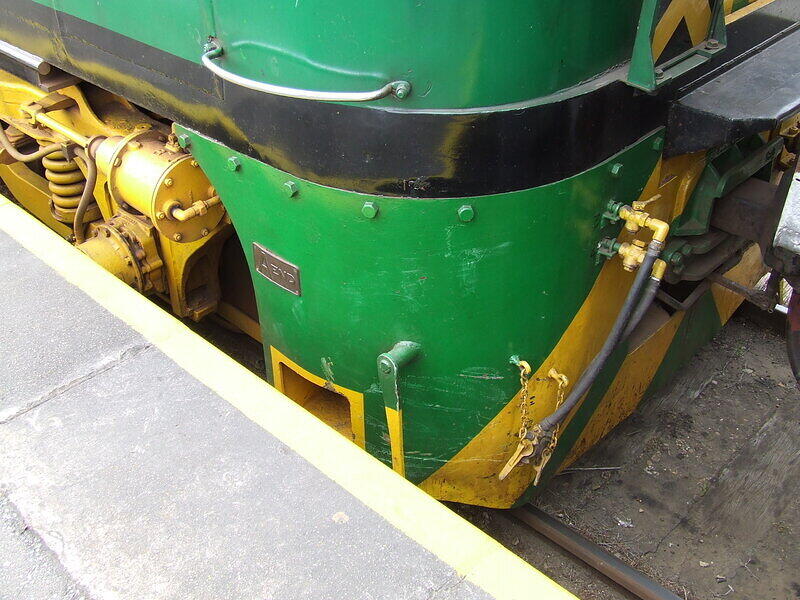 Scrape on Front of Steam Ranger Loco 958 After Meeting White Ute Near Mt Barker 1