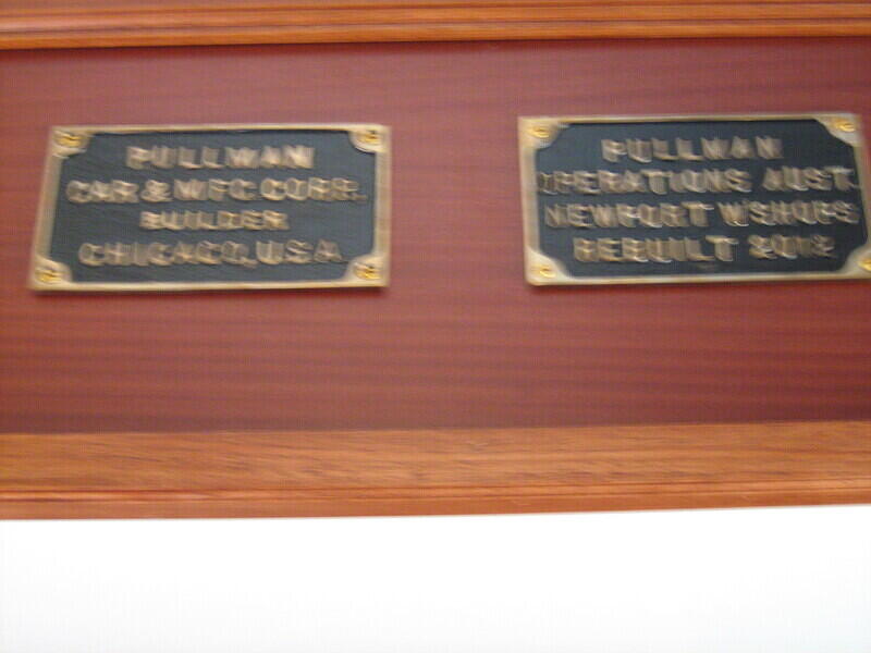 Pullman Coach Builder's Plate