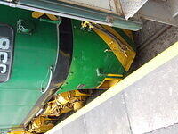 Scrape on Front of Steam Ranger Loco 958 After Meeting White Ute Near Mt Barker 2
