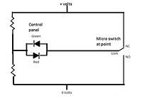 Panel indicator for 2 colour 2 lead LEDs